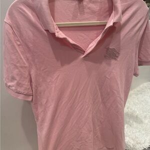 Men Burberry Pink Polo Shirt with Logo